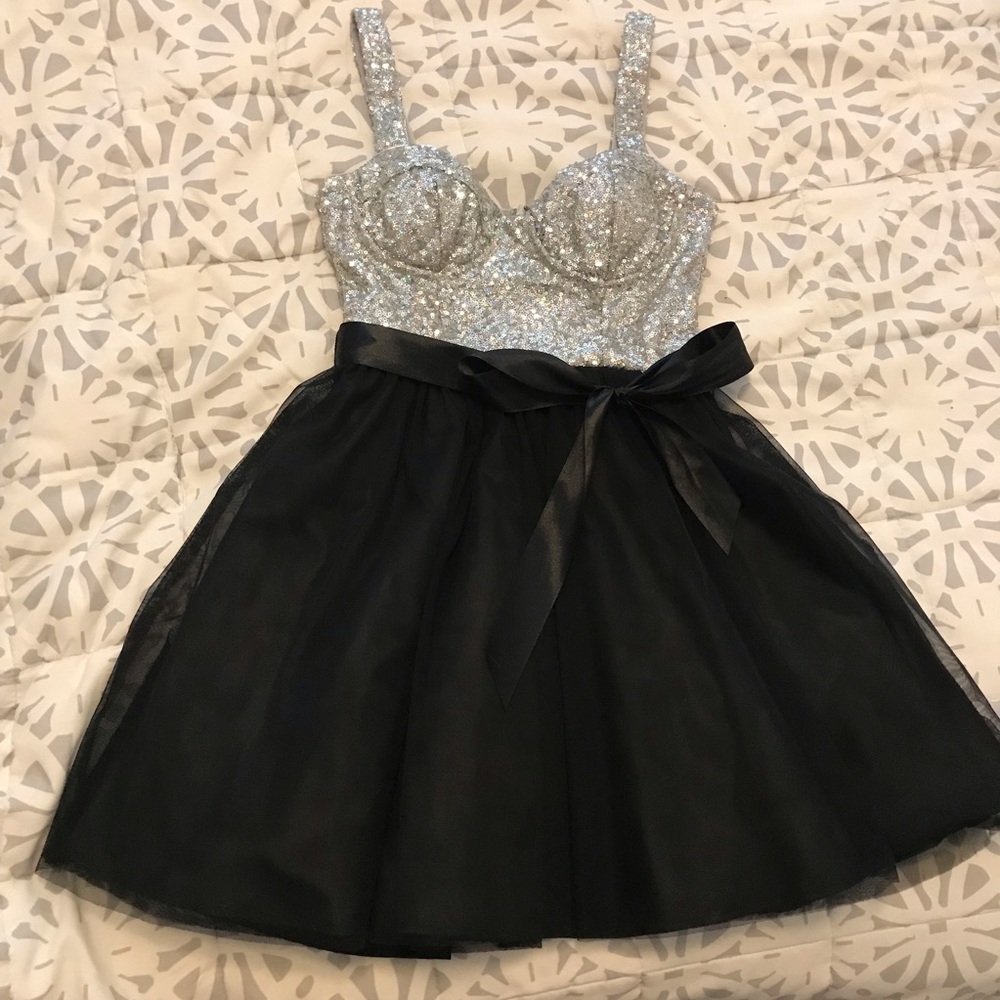 Silver and black Homecoming dress